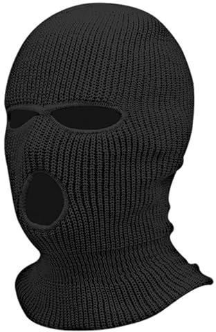 Gestrickte Sturmhaube mit 3 Löchern Volle Gesichtsabdeckung Winter Vollgesicht Sturmmaske