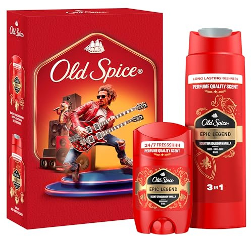 Old Spice Knight Geschenkset für Männer mit Epic Legend Deostick und Duschgel, 24/7 Frischhh bei täglicher Anwendung, langanhaltender Duft in Parfumqualität