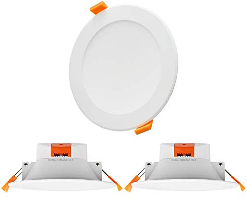 ENUOTEK 12W Large Recessed LED Downlights, Bathroom LED Recessed Ceiling Lights, Lighting Color Adjustable, IP44, 1100 Lumens, Hole Diameter 110-135MM, Not Dimmable 3 Lamps
