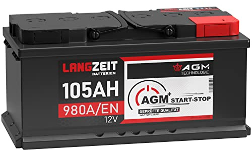 LANGZEIT Batteria Auto 105Ah 12V AGM – 980/EN START e STOP