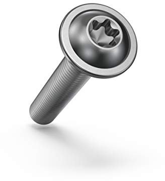 Tornillos de cabeza alomada con brida M8 × 18 (ISO 7380-2 TORX, Acero inoxidable A2, Rosca completa) TX40 – 10 Unidades