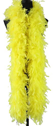 FEARAFTS Federboa zum Basteln Flauschige Truthahnfedern Boa DIY Mädchen Verkleidung Zubehör Weihnachten Karneval Theater ca. 2 Meter lang - ca. 90 G. (Gelb)