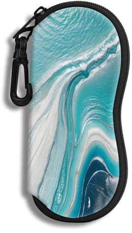Hion Custodia per occhiali Occhiali da sole Custodia morbida con Clip da Cintura Custodia per Occhiali da Sole con Cerniera in Neoprene Ultraleggero Borsa per Occhiali da Sole Stampata(Sabbie mobili)