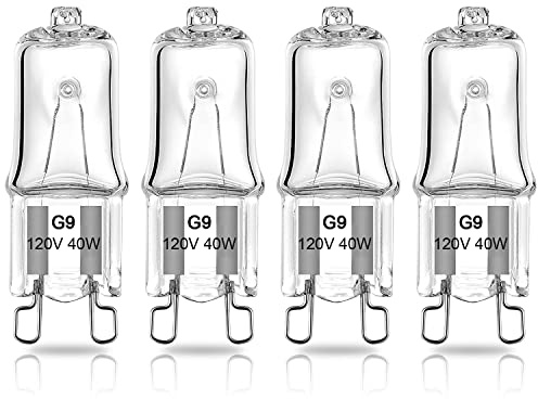 DUMILOO G9 Halogen Light Bulb 40W for Whirlpool Microwave Oven, Whirlpool Over The Stove Range Microwave, Replace W10709921 (4 Pack)
