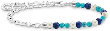 THOMAS SABO Armband mit blauen Steinen und Perlen 925 Sterlingsilber