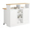 SoBuy FSB36-WN Sideboard mit Schiebetüren Kücheninsel mit erweiterbarer Arbeitsfläche Küchenschrank Highborad Kommode Schrank Weiß BHT ca. 110x97x66cm