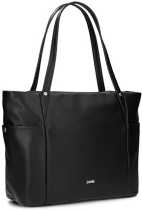Zwei Damen Business-Tasche Pia PI170 Laptop-Tasche 11 Liter klassisch-eleganter Shopper für Büro & Arbeit inkl. extra langer Schultergurt - Umhängetasche & Schultertasche (black)