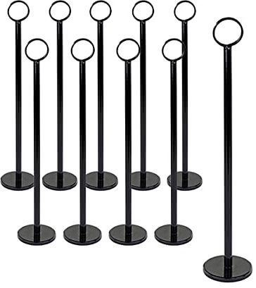 Tablero de exhibición vertical tarjeta numérica, 10 soportes for tarjetas de lugar, soporte for números de mesa de boda negros, tarjetas de lugar for bodas, restaurantes y fiestas, altura 100 mm/150 m