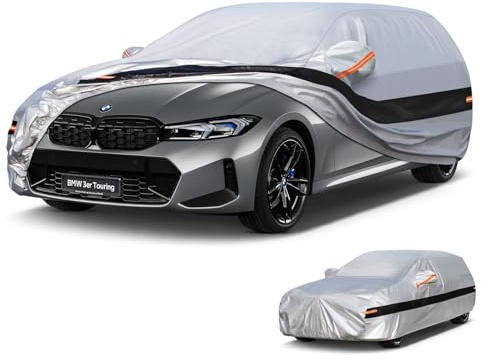 Holthly 10 strati Telo Copriauto per BMW Serie 3 Touring/wagon 318/320/330/G21/F31/E91(2005-2025),100% copertura auto impermeabile,Telo Copri Auto per Esterno.