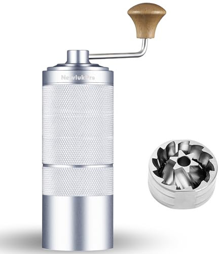 NewlukPro M6 Molinillo de café manual, capacidad 25 g, molinillo de café manual Sharp Hexagonal, molinillo portátil de granos de café manual para verter sobre espresso