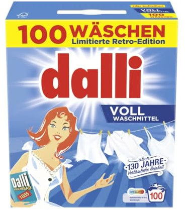 Dalli Vollwaschmittel 6kg – Mikroplastikfreies Waschpulver für strahlende Reinheit | Wirksame Fleckenentfernung & Vergrauungsschutz | Für 20°C–95°C