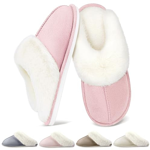 QQSQ Zapatillas de Estar por Casa Mujer Hombre Invierno Cálido Casa Peluche Pantuflas Comodas Caliente Zapatos de Algodón Confortables Antideslizante Interior Exterior