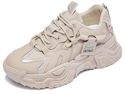 Tsuukuie Dam Chunky sneakers, platå, snörskor, fritidsskor, mode, lätta, bekväma, andas, mesh