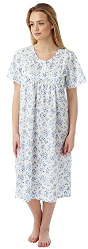 Undercover Ladies Short Sleeve Floral Nightie MN11 Blue Sprig 16-18