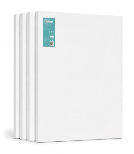 Exerz Sträckt Kanvas 70x80cm, 4-Pack – Inramad Konstnärsduk, 100% Bomull, 280 GSM, Syrafri, Trippelgrundad, Medelkornig, För Olja & Akryl