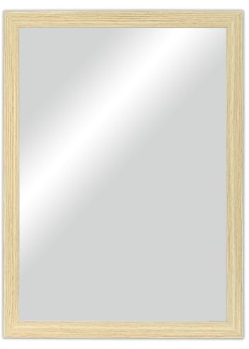 CHELY INTERMARKET MOD128 Espejo Pared Vertical Decorativo Grande Estilo Moderno Marco Madera Cuerpo Entero Elegante 40x60 cm Haya Ideal Recibidor Dormitorio Baño Incluye Kit Montaje