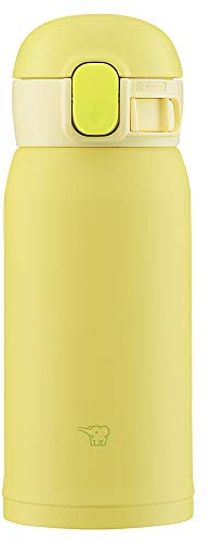 Zojirushi SM-WA36-YA Water Bottle, One-Touch Stainless Steel Mug, Seamless 0.36L Lemon