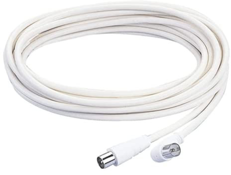POLY POOL | PP0622XAM Cable coaxial 5 m para TV y antena blanca