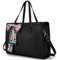 Missnine Laptop Handtasche Damen Laptoptasche 15,6 Zoll Aktentasche Lehrertasche Shopper Groß Arbeitstasche Tote Bag Businesstasche mit 3 Fächern für Büro Schule, Schwarz
