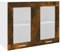 vidaXL Hängeschrank Glas, Wandschrank für Küche, Küchenschrank Wandmontage mit viel Stauraum, Schwebeschrank Schrank Küchenmöbel, Räuchereiche Holzwerkstoff