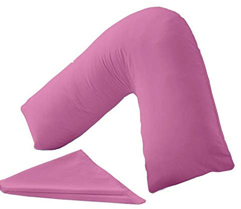 Buzzbuy Housse de coussin en forme de V, 100 % polycoton pour soutien du dos et du cou orthopédique pour grossesse/allaitement uniquement (FUCHSIA)