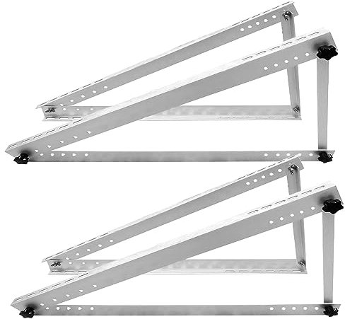 Solarmodul Halterung 122 cm 48“ 2Paar – Support Solar Panel 122cm Breit, Verstellbare Montage & Befestigung Set für Aufständerung Balkonkraftwerk Solarpanel auf Flachdach Balkon Garage Wand