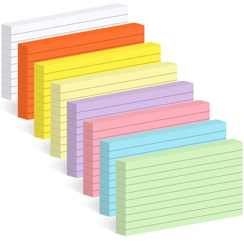 Utron 248 Sheets Colored Index Cards 3x5, Double-Sided Blank Notes Flash Cards for Studying, Note Cards 3x5 Lined, Flashcards for Studying, Index Notecards for Office