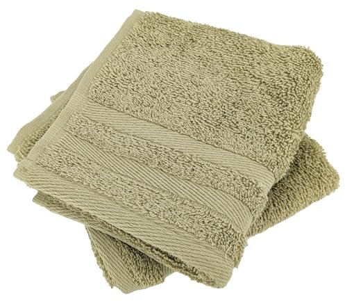 Lot de 2 Serviettes invité 33x50 cm Efficience Pure Vert Olive