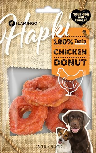 Flamingo Leckerli Hund – Donut mit Huhn – 95g – knuspriger Hundesnack – ohne Zuckerzusatz