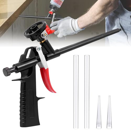 PU Schaumpistole, Upgrade Bauschaumpistole, chaum Muss Nicht Gereinigt Werden, Metallgehäuse, Expanding Foam Gun zum Abdichten, Füllen, Abdichten, für den Heim und Bürogebrauch