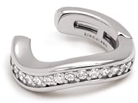 SINGULARU - Pendiente Suelto Ear Cuff Hailey. Latón con acabado en Baño de Rodio. Abierto con Detalles en Circonitas. Sin Cierre. Joyas para Mujer