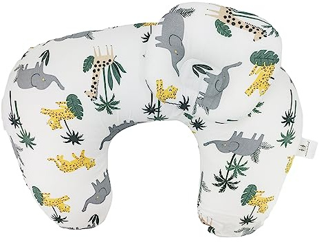 Nursing Pillow for Breastfeeding Baby, Multifunctional Breastfeeding Pillow with Pillowcase U Shape 100% Cotton, Washable Maternity Pillow for Bottle Breast Feeding Infant Support (Elephant Tiger)