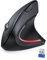 TECKNET 2.4G Ratón Vertical Inalámbrico, 4800DPI 5 Niveles Ajustable Ratón Ergonómico Silencioso, 6 Botones, Mouse Óptico con Luces Indicadoras para Laptop, Desktop, PC, Macbook (Negro)