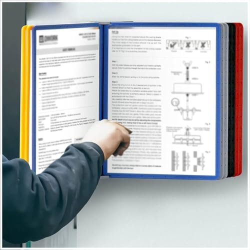 Classeur de bureau à rabat avec poches double face, organiseur mural pour une gestion efficace des documents et une référence rapide