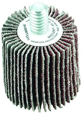 Weiler 30745 1 x 1 x 60AO Wolverine Coated Abrasive Flap Wheel, 1/4-20 Threaded Stem (Pack of 10)