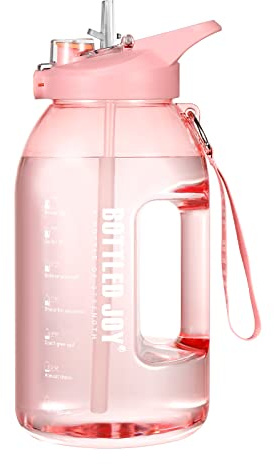 JIMACRO Botella de Agua Motivacional, 2.5L Jarra de Agua Deportiva sin BPA, Dos Métodos de Beber, Botella de Agua a Prueba de Fugas para Deporte, Escuela, Yoga, fitness