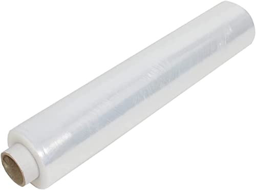 Straame Heavy Duty Strong Pallet Wrap Cling Film Packaging for Industrial, House Moving, Packing, Furniture Wrapping, Storage - Tear Resistant - Water & Moisture Proof 400mm x 250m (Clear, 1 Roll)