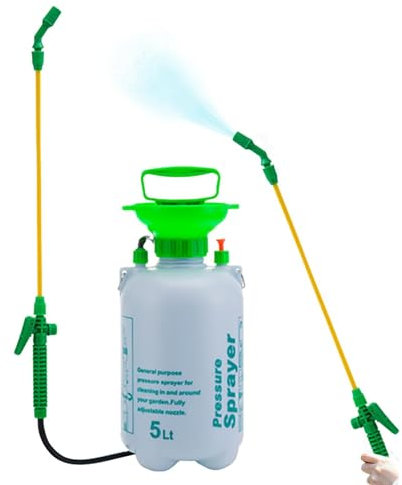 Gartenpumpe Sprüher - 5L Garten Wassersprüher, Manueller Gartensprüher | Manueller Handsprüher mit Druckpumpe und Waschstab, Pflanzennebel für Autowäsche Haushaltsreinigung Gartenbewässerung