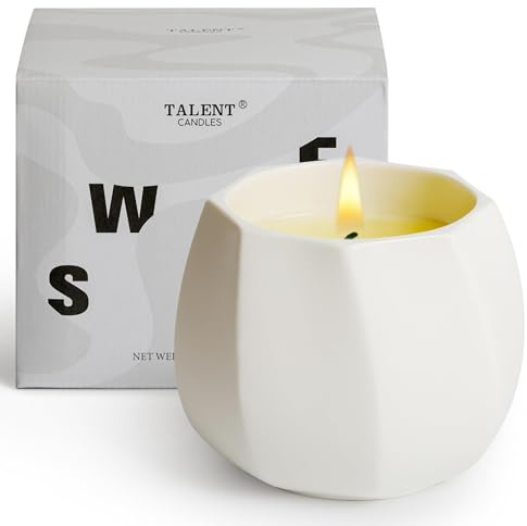 TALENT CANDLES Velas perfumadas Copa de cerámica Largo tiempo de combustión velas de cera de soja natural Regalo para mujeres y hombres (Lemon lavanda Spa)