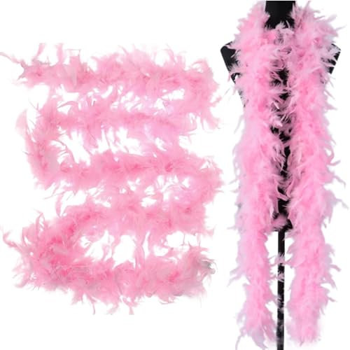 Federboa 2 meter fluffig fjäderboa party mode unisex enfärgad fjäderboa, fjäderhalsduk Boa kostymtillbehör, olika färger, tillbehör, kostym, karneval, temafest, halloween