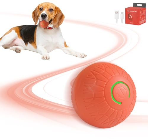 Sprifityy Balle interactive pour chien - Jouet interactif pour chien - Roulement automatique résistant - Jouet intelligent pour chiots/chiens de petite et moyenne taille