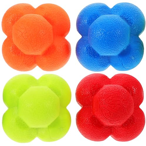 ifundom 4 Piezas Pelota Reacción Hexagonal Entrenador De Reflejos Y Coordinación Ojo-Mano para Fitness Entrenamiento Deportivo En Interior Y Exterior TPE 1.96X1.96X1.96 Pulg