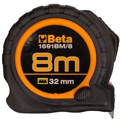 Beta 1691BM/8 - Cintas métricas carcasa bimaterial en ABS antichoque cinta de acero clase de precisión II