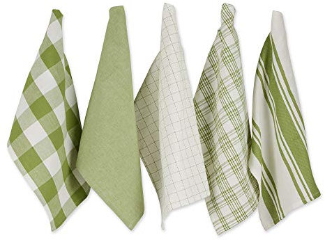 DII Juego de Trapos de Cocina Grandes de algodón Tejido, Color Verde Antiguo, 45,7 x 71,1 cm