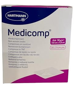 Paul Hartmann AG Medicomp 7,5 x 7,5 cm, Vlieskompressen steril, 4fach, 25 x 2 Stück