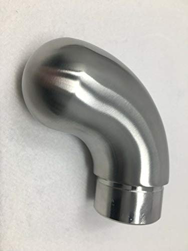 Edelstahl Handlauf Wandhandlauf V2A Wand Geländer Treppe Griff Stange Brüstung (Endstück gebogen)