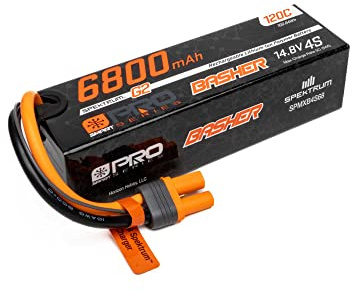 Spektrum 14.8V 6800mAh 4S 120C Smart G2 Pro Basher LiPo: IC5 SPMXB4S68