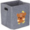 Relaxdays Aufbewahrungsbox Bär, Stoffbox für Kinder, aus Filz, faltbar, Spielzeugbox, HxBxT: 33 x 33 x 33 cm, grau