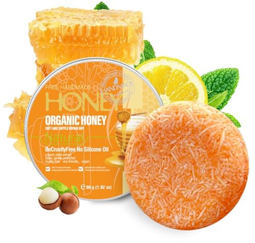 Haar Shampoo Bar, Honey Shampoo Bar for Deep Cleaning, Hydrating & Moisturizing Dry Hair, Natural Solid Soap Shampoo Bar for Hair with Honey, For All Hair Types (1PC)
