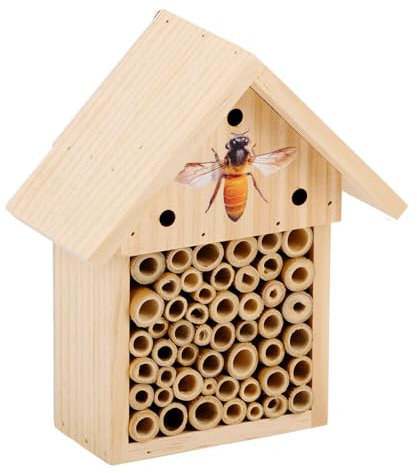 Murago - Insektenhotel Holz ca.30cm Bienenhotel - Insektenhotel Bienen Dekoration für Garten Balkon Bienenhaus klein zum aufhängen
